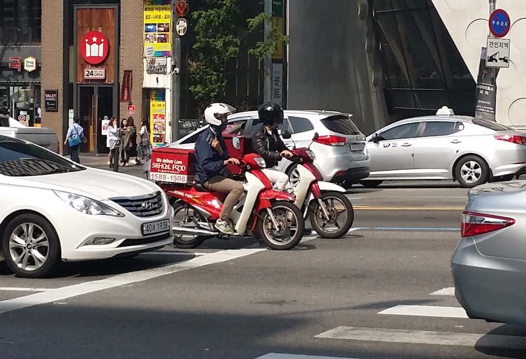 Korean Food Delivery Motorcycles