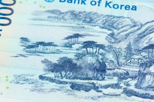 Detail Of A 1000 South Korean Won Bank Note Reverse