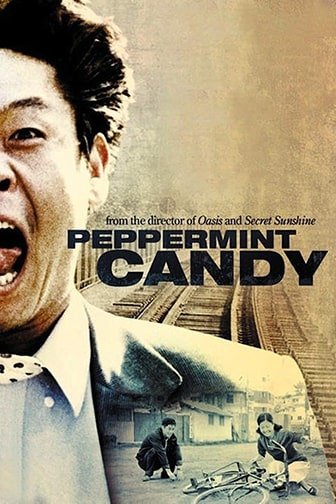 Movie poster of Peppermint Candy with a guy screaming and running