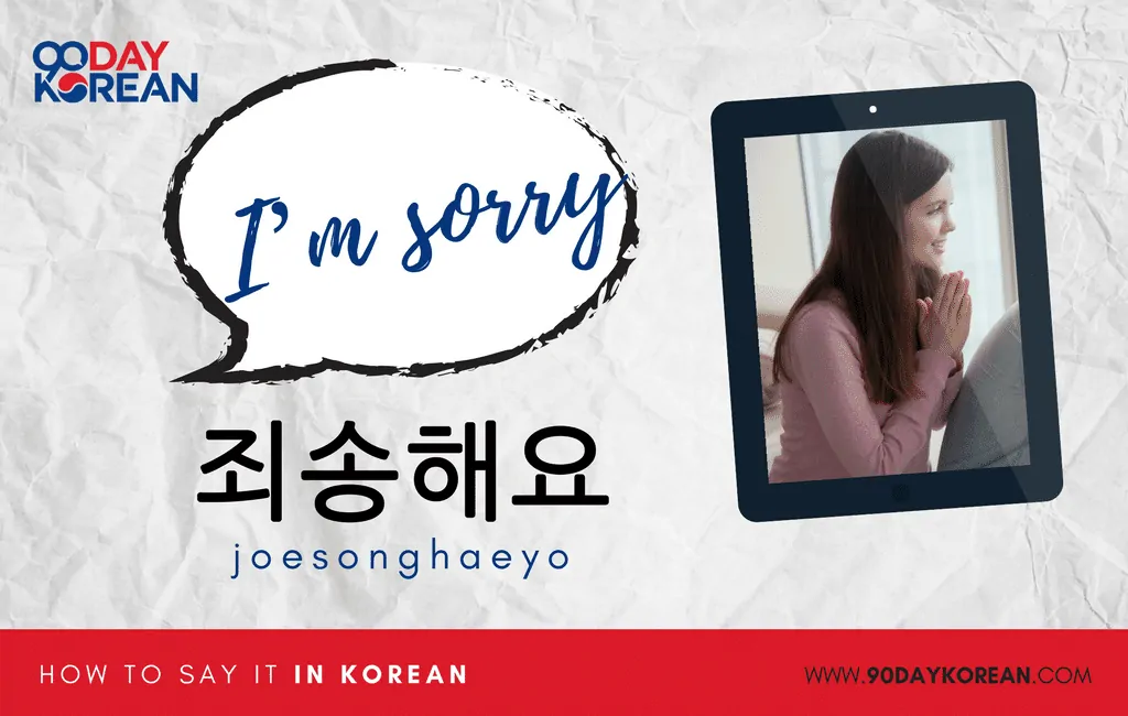How to Say I'm sorry in Korean standard