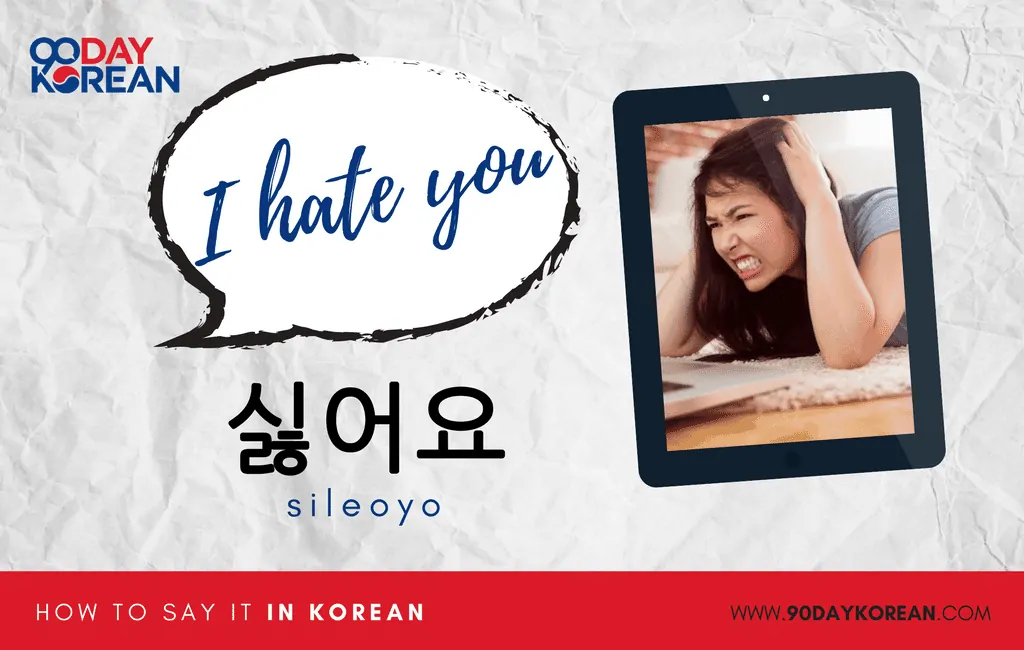How to Say I Hate You in Korean standard