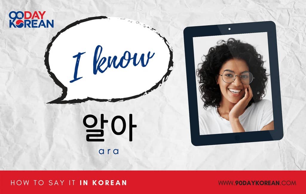 How to Say I Know in Korean informal