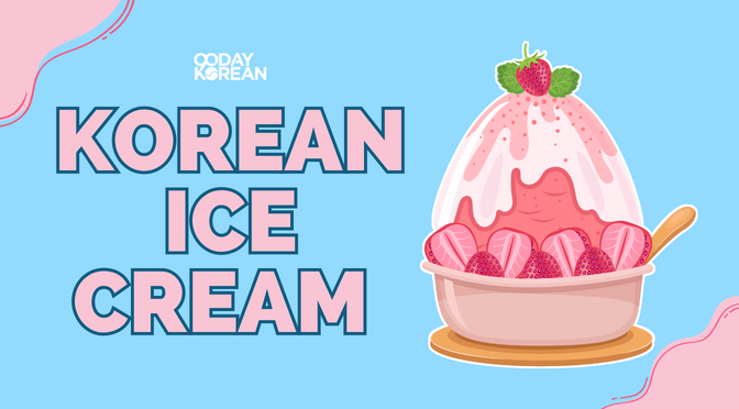 Strawberry bingsu Korean ice cream