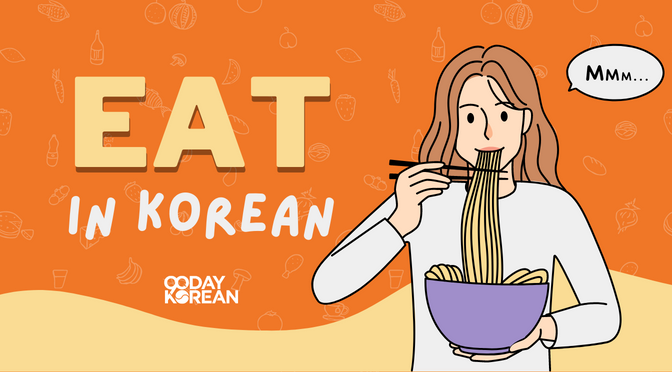 A girl holding a bowl of noodles with her left hand and holding the chopsticks with her right hand