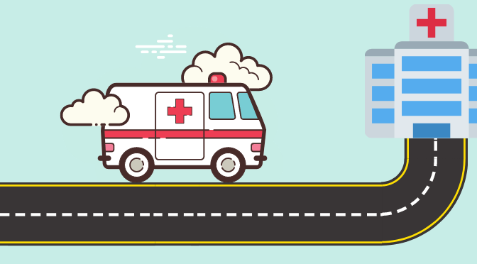 Ambulance car going to a hospital