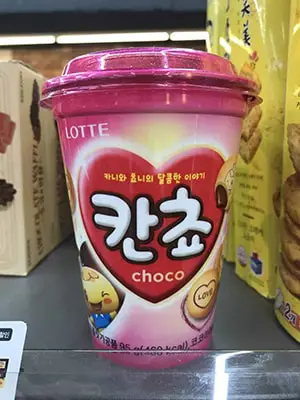 Pink container of Lotte kancho