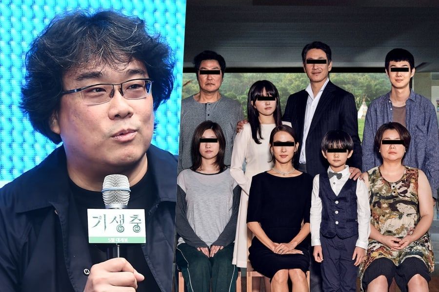 Director Bong Joon Ho and Parasite cast