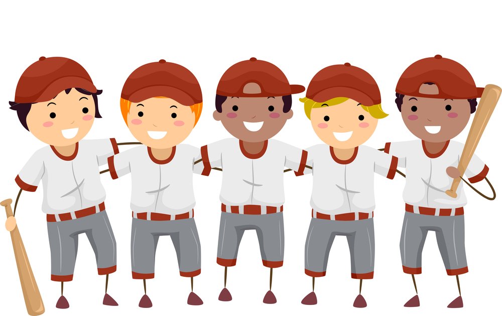 Illustration Featuring a Team of Baseball Players