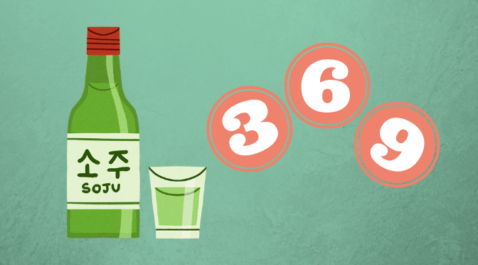 Korean Drinking Games, Soju and the numbers 3 6 9