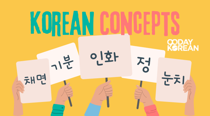 Five hands raised while holding signages with Korean words written on them