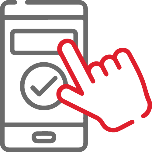 mobile phone icon with a hand