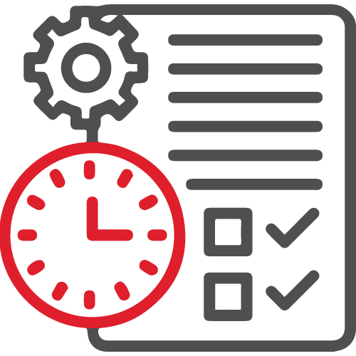 icon with clock and checklist
